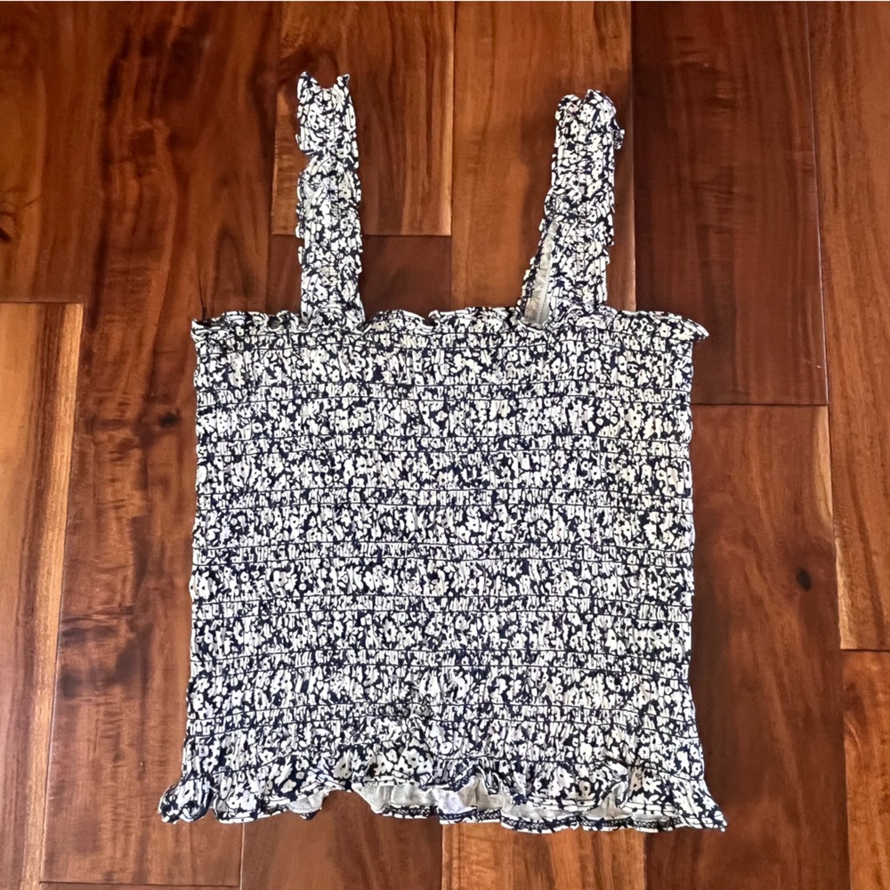 Old Navy Blue and White Floral Top